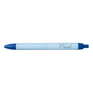 Custom Monogram Name Glimmering Blue Lights School Black Ink Pen