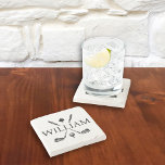 Custom Monogram Name Golf Clubs Ace Classic Stone Coaster<br><div class="desc">Custom Monogram Name Golf Clubs Ace Classic Stone Coaster. Personalize your name and all graphic colours for a completely unique golf lover's gift.</div>