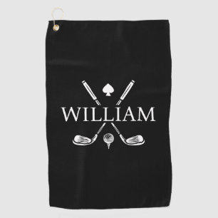 Custom Monogram Name Golf Clubs Ace Golf Balls Towel