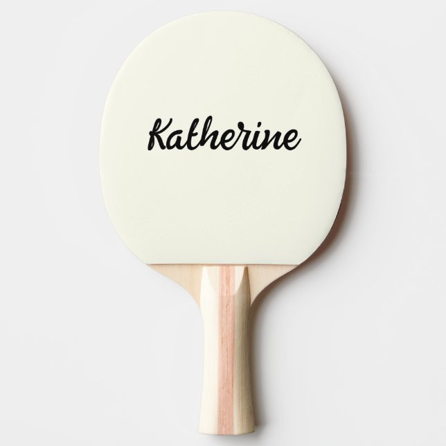 Custom Monogram Name Ivory Ping Pong Paddle (Front)