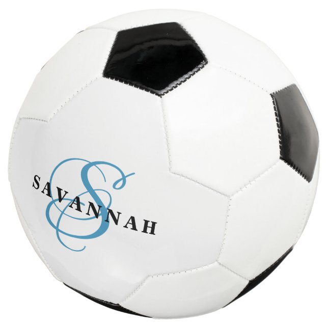 Custom Monogram Name Modern Fun Sports Cool Soccer Ball (Three Quarter)