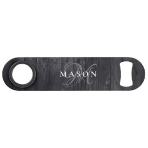 Custom Monogram Name Modern Rustic Elegant Bar Key