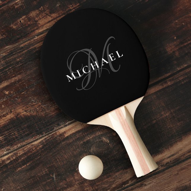 Custom Monogram Name Modern Sports Cool Ping Pong Paddle (Creator Uploaded)