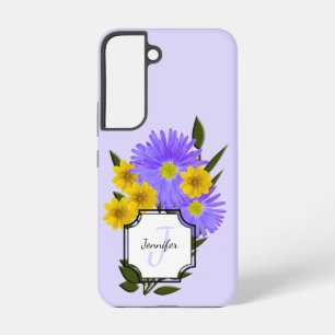 Custom Monogram Name Pretty Wildflowers Samsung Galaxy Case