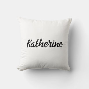 Custom Monogram Name Pure White Throw Pillow