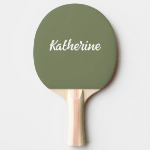 Custom Monogram Name Sage Green Ping Pong Paddle