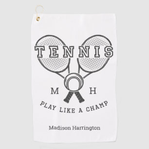 Custom monogram & name TENNIS golf / tennis towel