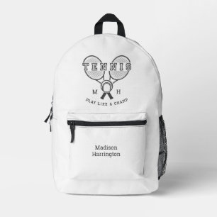 Custom monogram & name TENNIS Printed Backpack
