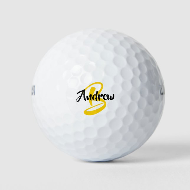 Custom Monogram Name White Golf Balls (Front)