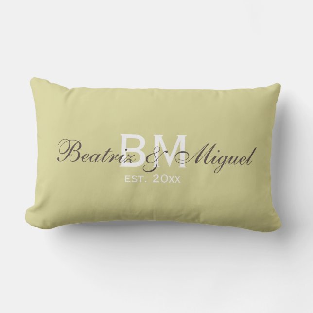 Custom Monogram Names Family Pillows | Rectangle (Front)