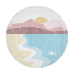 Custom Monogram Nature Illustration Cutting Board