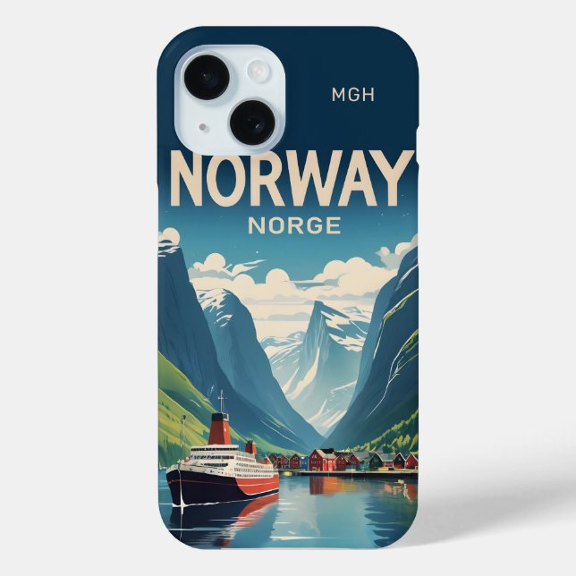 Custom Monogram Norway Case-Mate iPhone Case (Back)