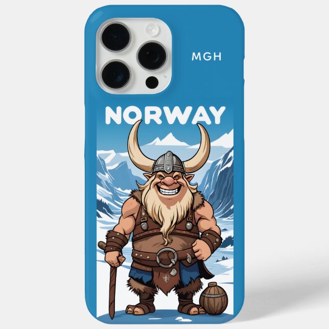 Custom Monogram Norwegian Troll Case-Mate iPhone Case (Back)