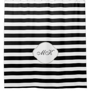 Custom Monogram on Black Stripes on Custom Colour