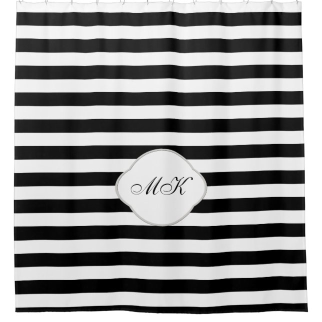 Custom Monogram on Black Stripes on Custom Colour (Front)