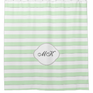 Custom Monogram on Green Stripes on Custom Colour