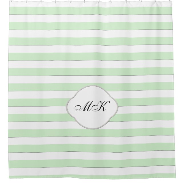 Custom Monogram on Green Stripes on Custom Colour (Front)