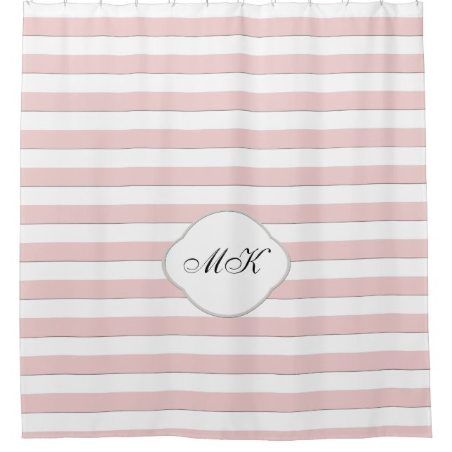 Custom Monogram on Pink Stripes on Custom Colour (Front)