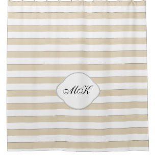 Custom Monogram on White Stripes on Custom Colour