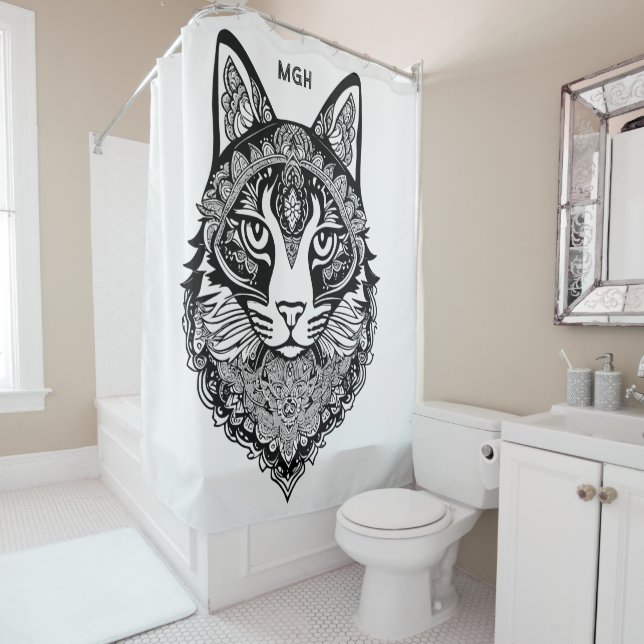 Custom Monogram Ornamental Cat (In Situ)