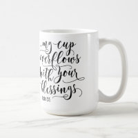 Custom Monogram OVERFLOWING CUP Scripture Mug