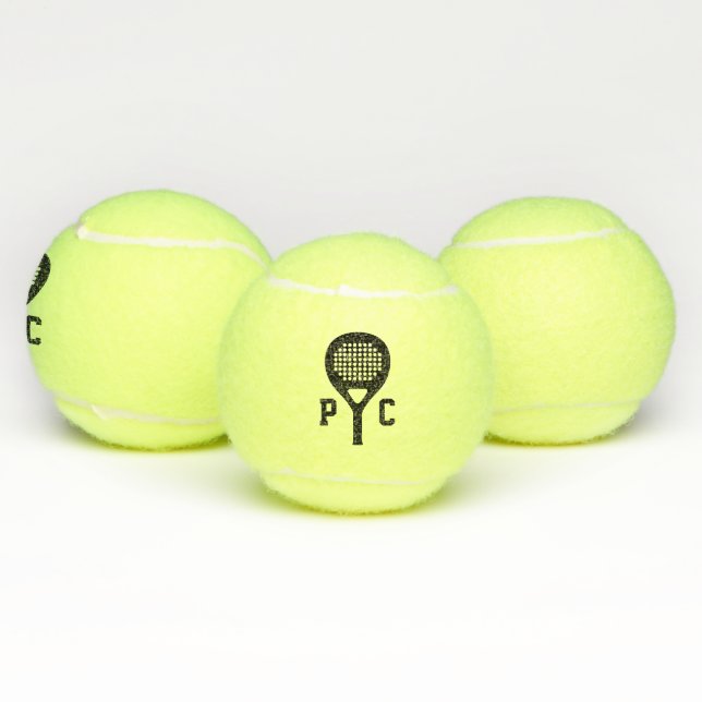 Custom monogram padel tennis balls with initials (Multi)