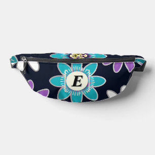 Custom Monogram Passion Flower Floral Fanny Pack