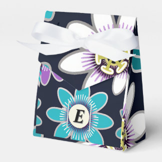Custom Monogram Passion Flower Floral Pattern  Favor Box