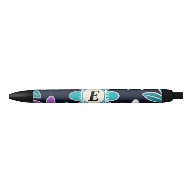 Custom Monogram Passion Flower Floral Pen (Front)