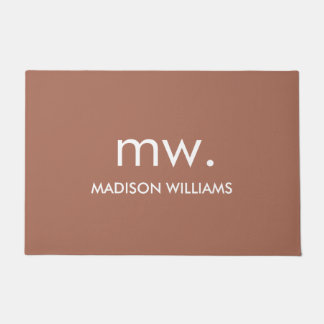 Custom Monogram Pastel Elegant Stylish Modern Doormat