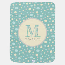 Custom Monogram Pastel Mint Yellow Cute Spots