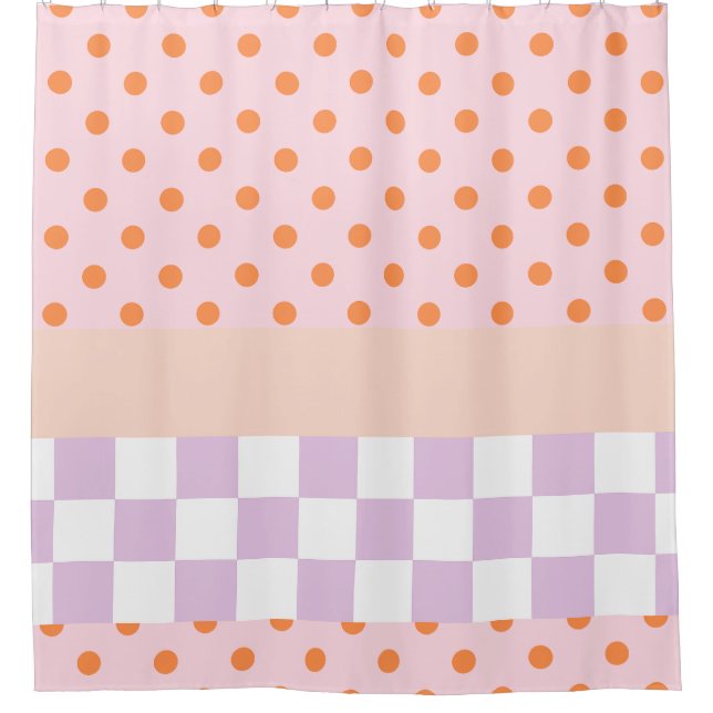 Custom Monogram Pastel Polka Dot Lilac Check Gifts (Front)