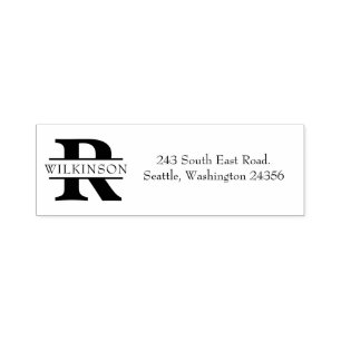 Custom Monogram Personalized Address Self-inking Stamp