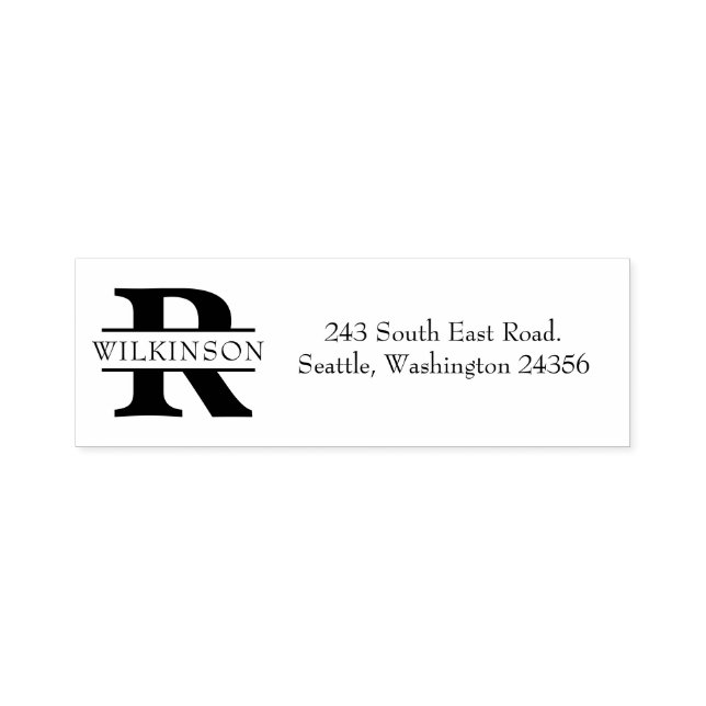 Custom Monogram Personalized Address Self-inking Stamp (Design)