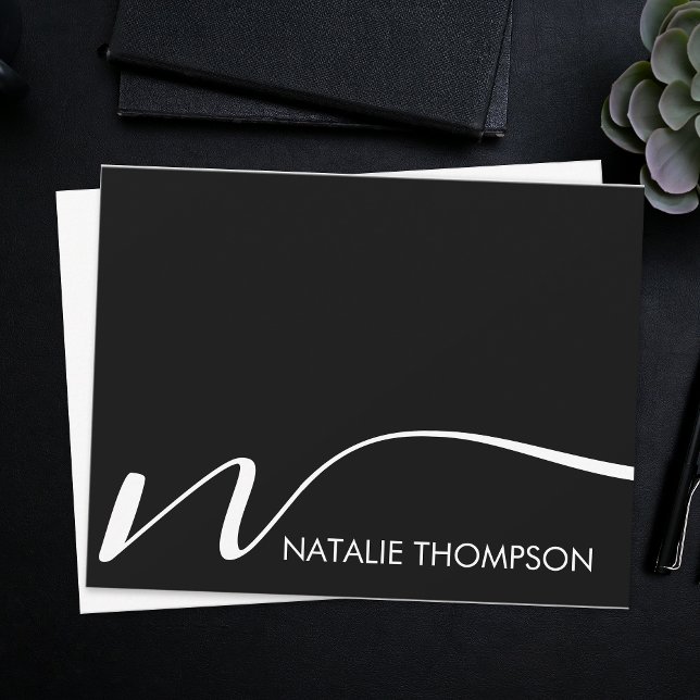 Custom Monogram Personalized With Name Cool Black Card (Creator Uploaded)