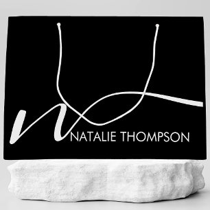 Custom Monogram Personalized With Name Cool Black Large Gift Bag