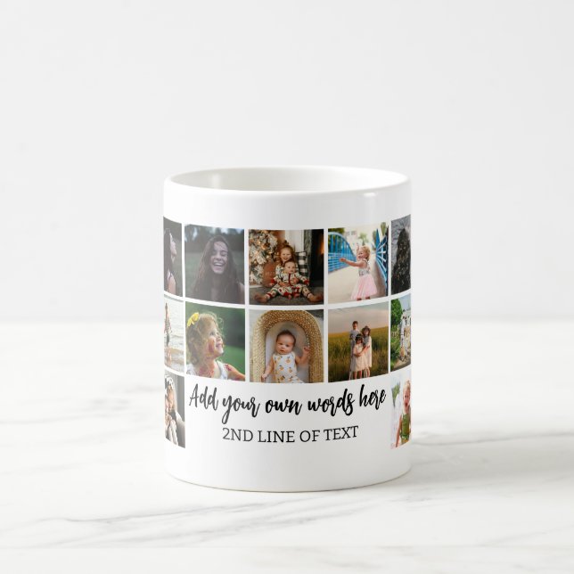 Custom Monogram photo montage photo collage Coffee Mug (Center)