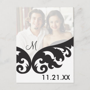 Custom Monogram Photo Save The Dates Announcement  Postcard