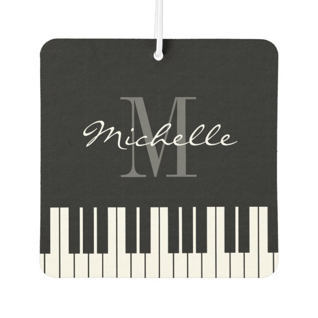 Custom monogram piano keys car air freshener (Front)