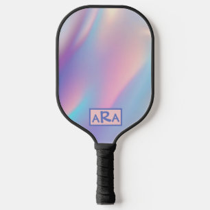 Custom monogram pink and purple gradient pickleball paddle