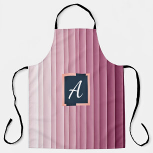 Custom Monogram Pink Gradient Vertical  Apron