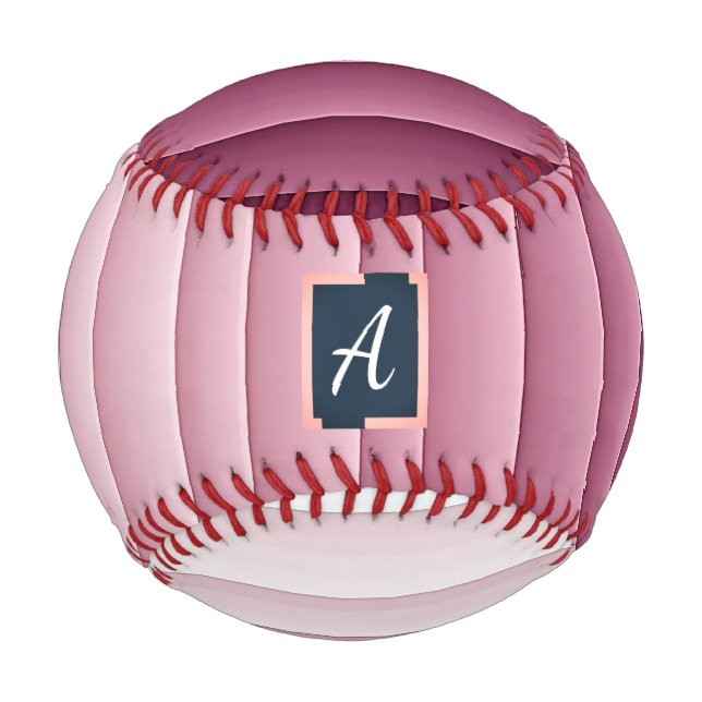 Custom Monogram Pink Gradient Vertical Baseball (Front)