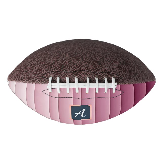 Custom Monogram Pink Gradient Vertical   Football (Front)