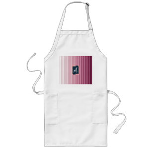 Custom Monogram Pink Gradient Vertical Long Apron