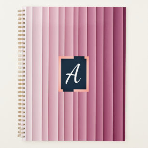 Custom Monogram Pink Gradient Vertical Planner