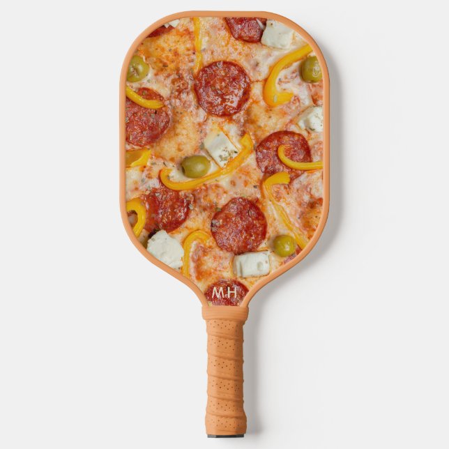 Custom monogram PIZZA Pickleball Paddle (Front)