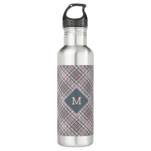 Custom Monogram Plaid / Tartan Pattern 710 Ml Water Bottle