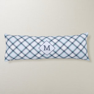 Custom Monogram Plaid / Tartan Pattern Body Pillow