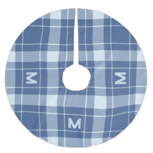Custom Monogram Plaid / Tartan Pattern Brushed Polyester Tree Skirt