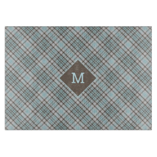 Custom Monogram Plaid / Tartan Pattern Cutting Board